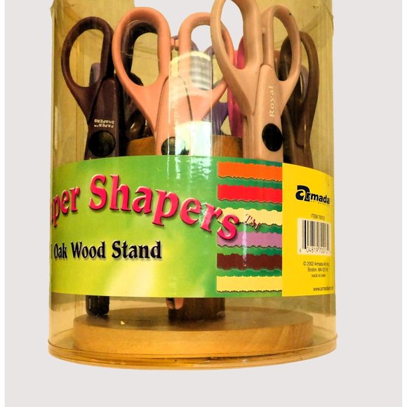 10 Paper Shapers Wood Stand Decorative Scissors Arts Crafts Scrapbook - Picture 13 of 13